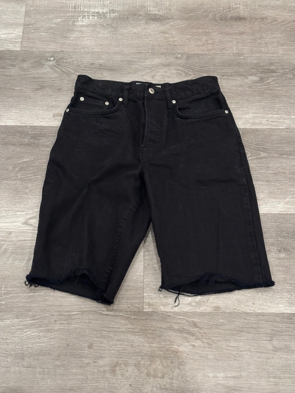 Stussy Classic Jean Vintage Black Raw Denim 10" Shorts Mens 28